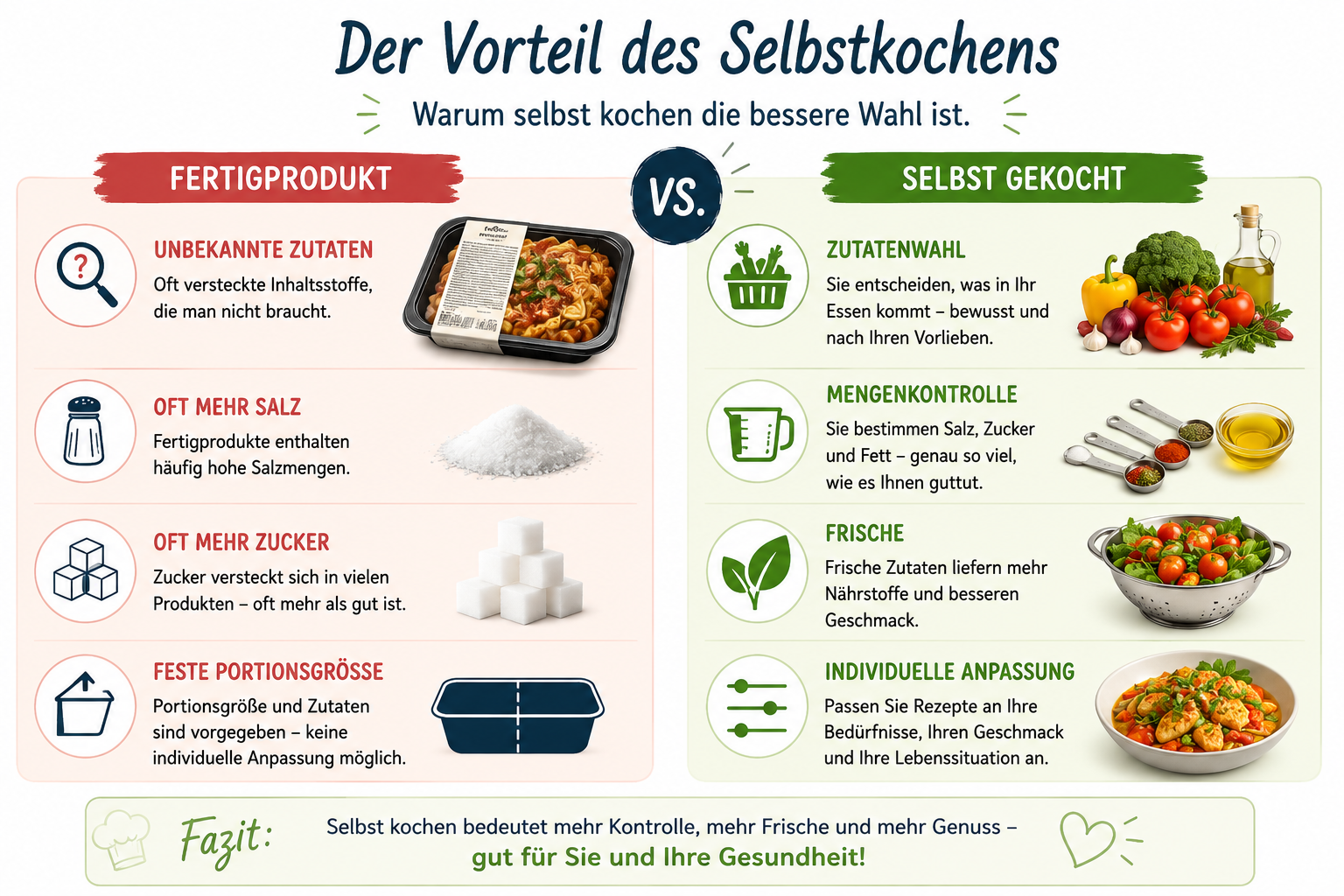 Der Vorteil des Selbstkochens